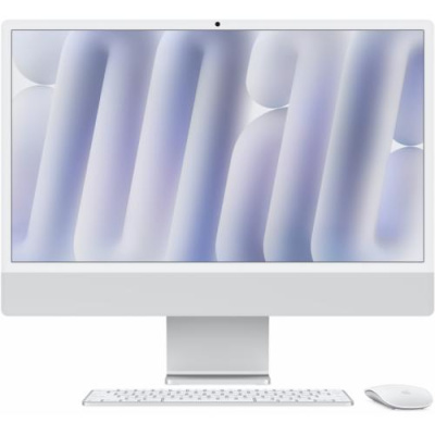 Моноблок Apple iMac 24 (Retina 4,5K, M4, 10C CPU, 10C GPU, 16Gb, 256Gb SSD), MWUU3, Silver