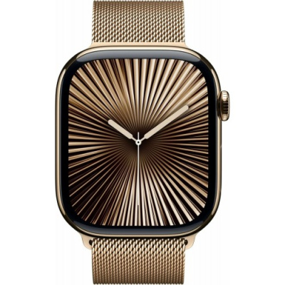 Часы Apple Watch Series 10 46mm Gold Titanium Case With Gold Milanese Loop M/L