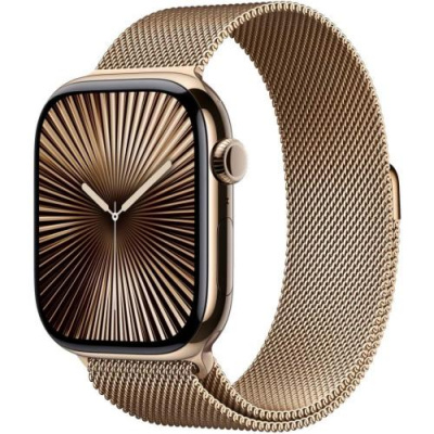 Часы Apple Watch Series 10 46mm Gold Titanium Case With Gold Milanese Loop M/L