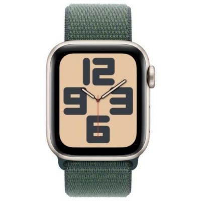 Умные часы Apple Watch Series SE 2024 44mm Aluminium Case, Starlight/Green Sport Loop