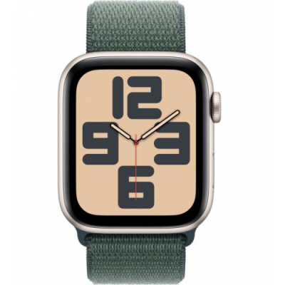 Умные часы Apple Watch Series SE 2024 40mm Starlight Aluminium Case with Lake Green Sport Loop